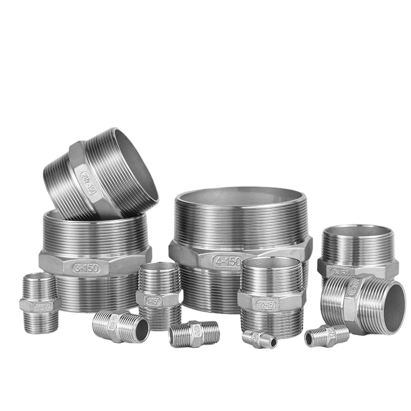 Aço inoxidável Aço hexadecipal Mampleio de encaixe NPT Threads em ambas as extremidades